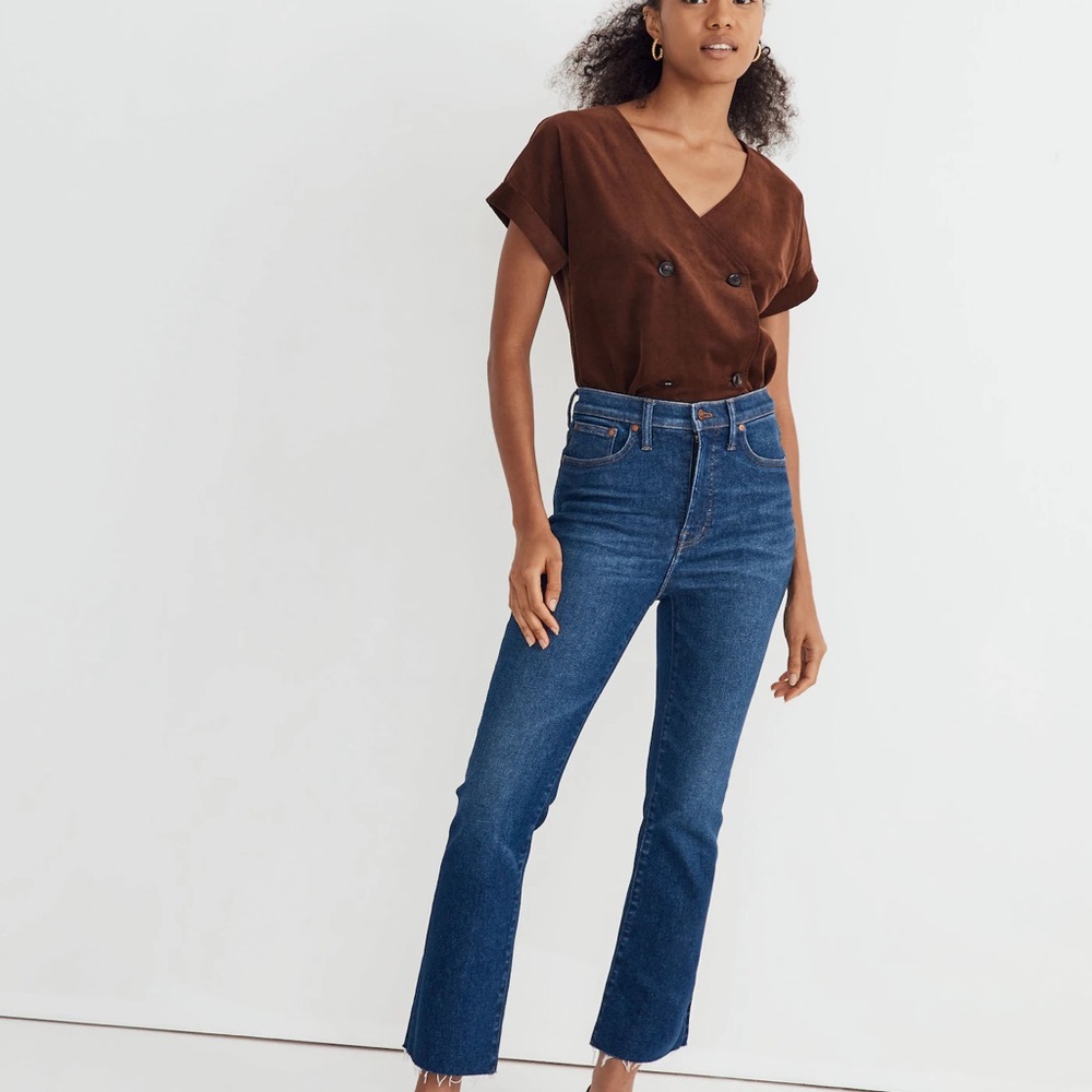 Madewell Blue Flare Wide Leg Pants